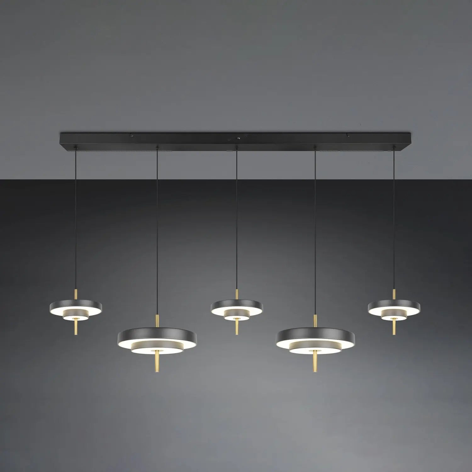 B-Ware Trio Lighting Pendelleuchte Hängelampe Led Keaton Schwarz Goldfarben Dimmbar Cct - 4017807655483