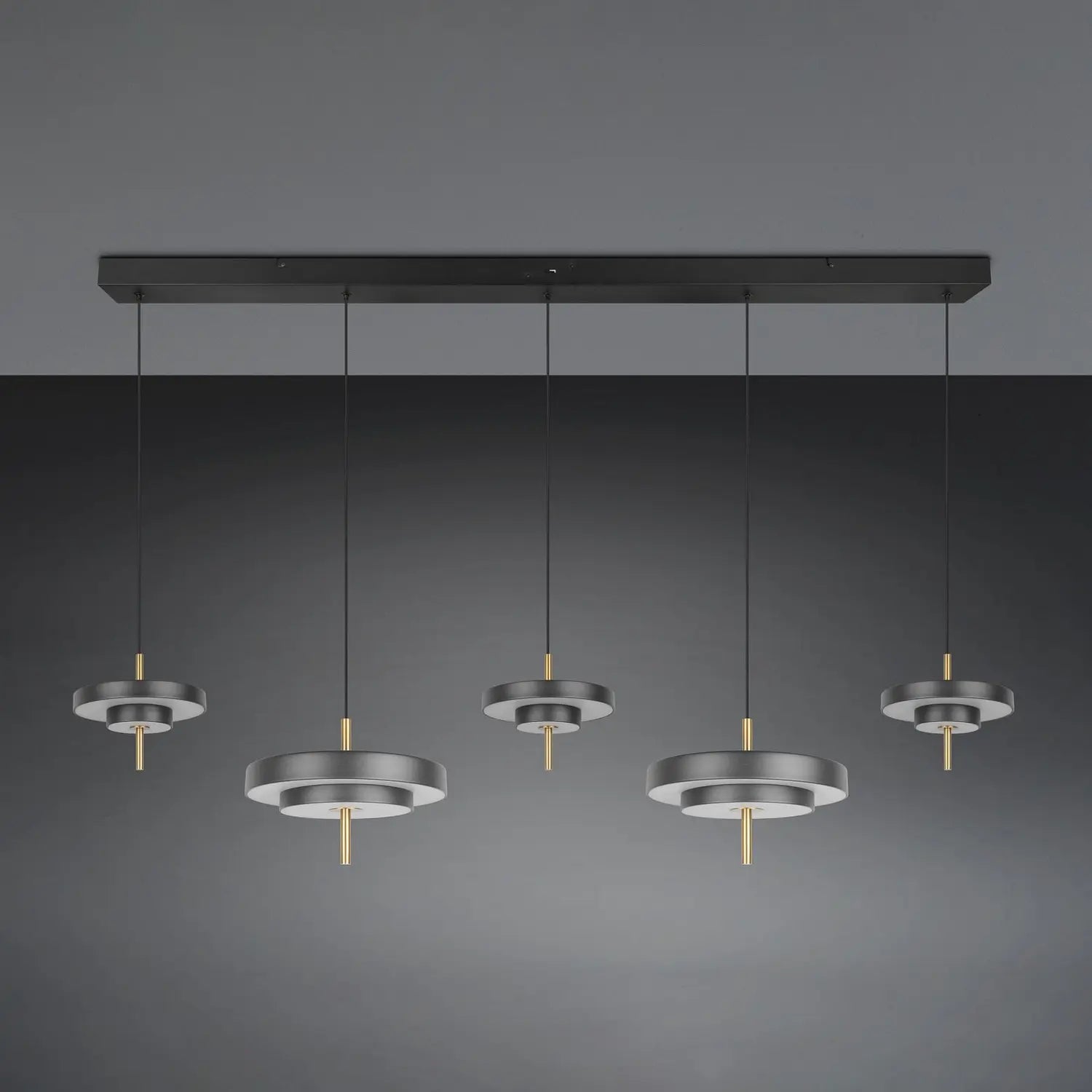 B-Ware Trio Lighting Pendelleuchte Hängelampe Led Keaton Schwarz Goldfarben Dimmbar Cct - 4017807655483