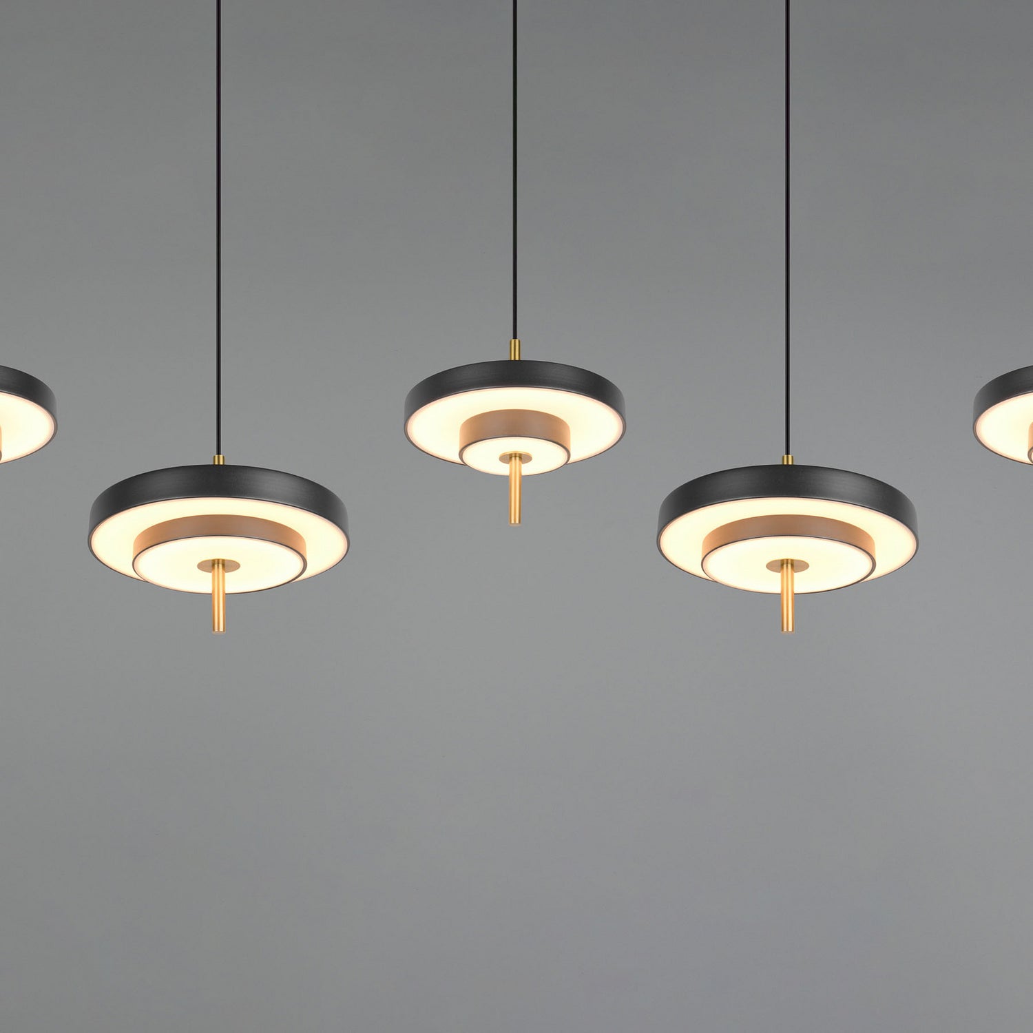 B-Ware Trio Lighting Pendelleuchte Hängelampe Led Keaton Schwarz Goldfarben Dimmbar Cct - 4017807655483