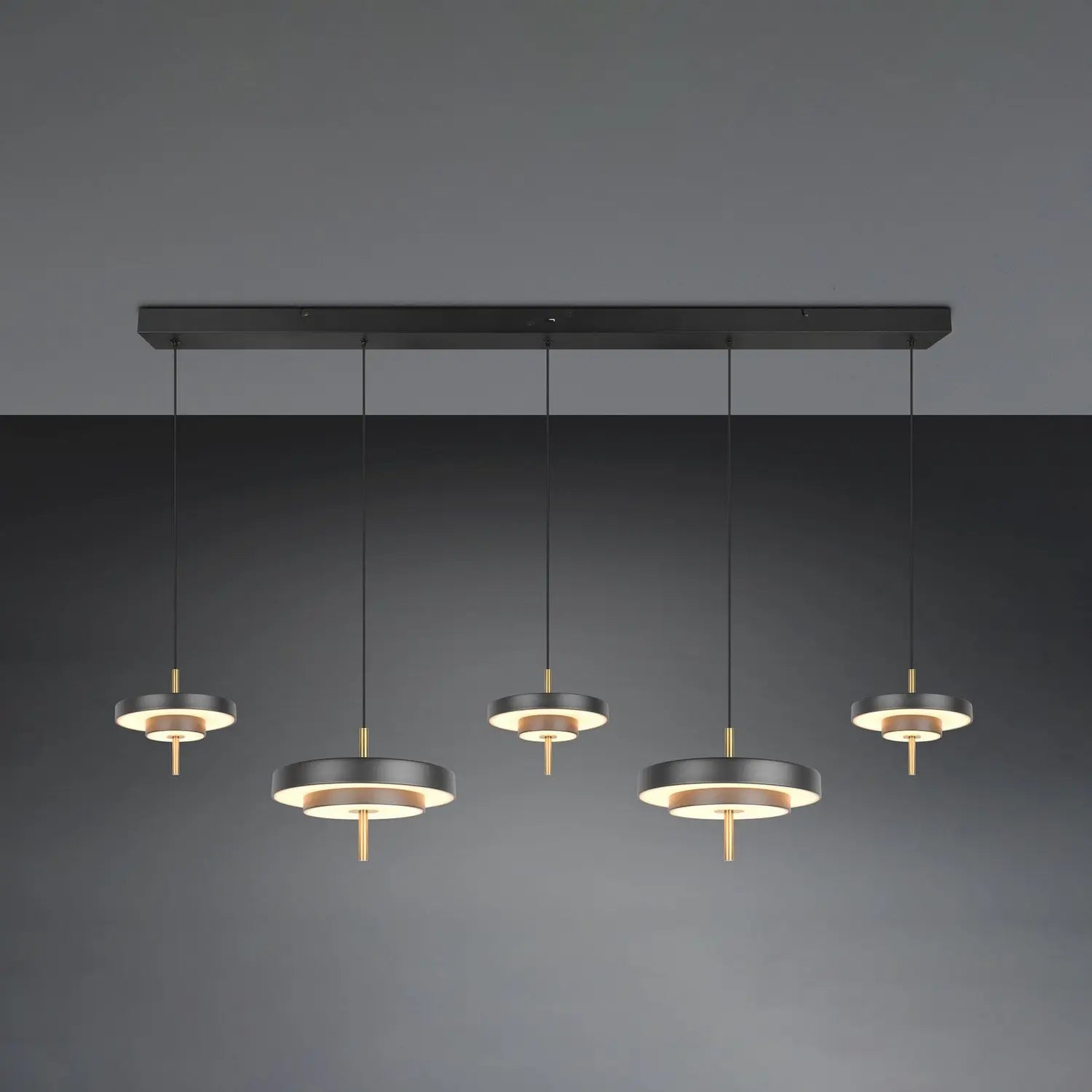 B-Ware Trio Lighting Pendelleuchte Hängelampe Led Keaton Schwarz Goldfarben Dimmbar Cct - 4017807655483
