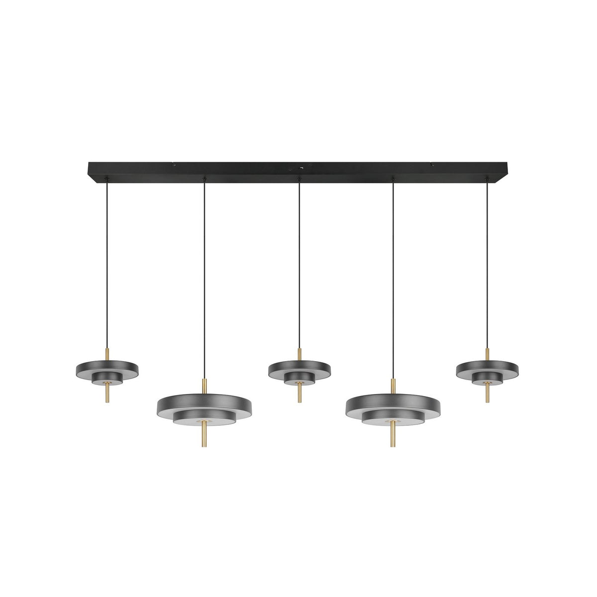 Trio Lighting Pendelleuchte Hängelampe LED Keaton schwarz goldfarben dimmbar CCT - 4017807655483