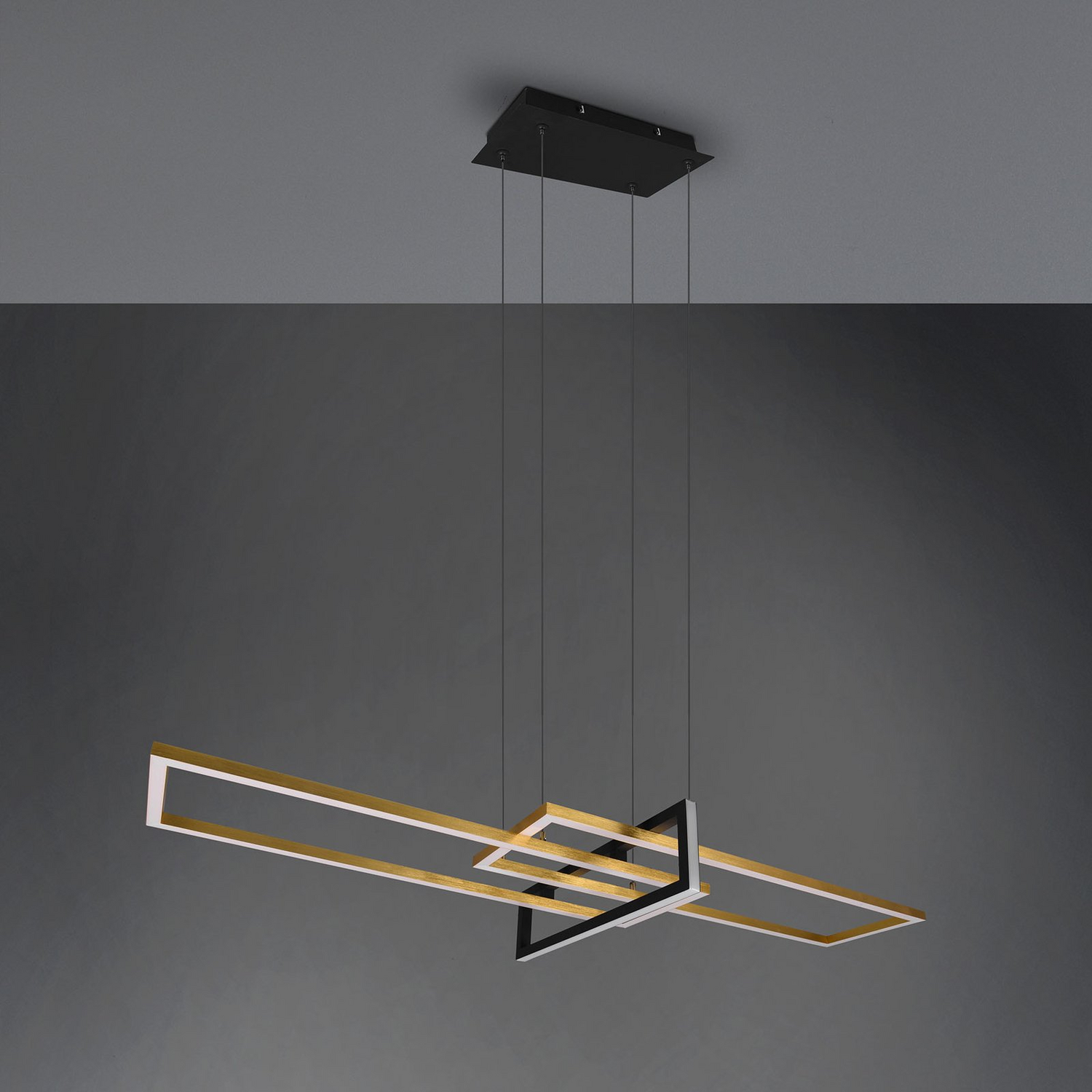 B-Ware Hängeleuchte Pendelleuchte Trio Lighting Led Messing Matt Metall Salinas 110 Cm