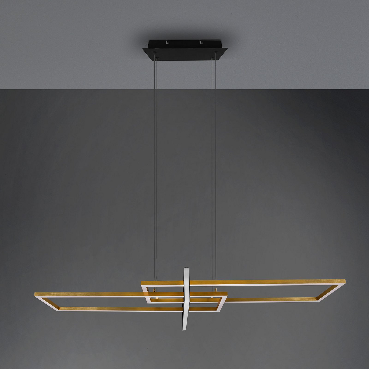 B-Ware Hängeleuchte Pendelleuchte Trio Lighting Led Messing Matt Metall Salinas 110 Cm