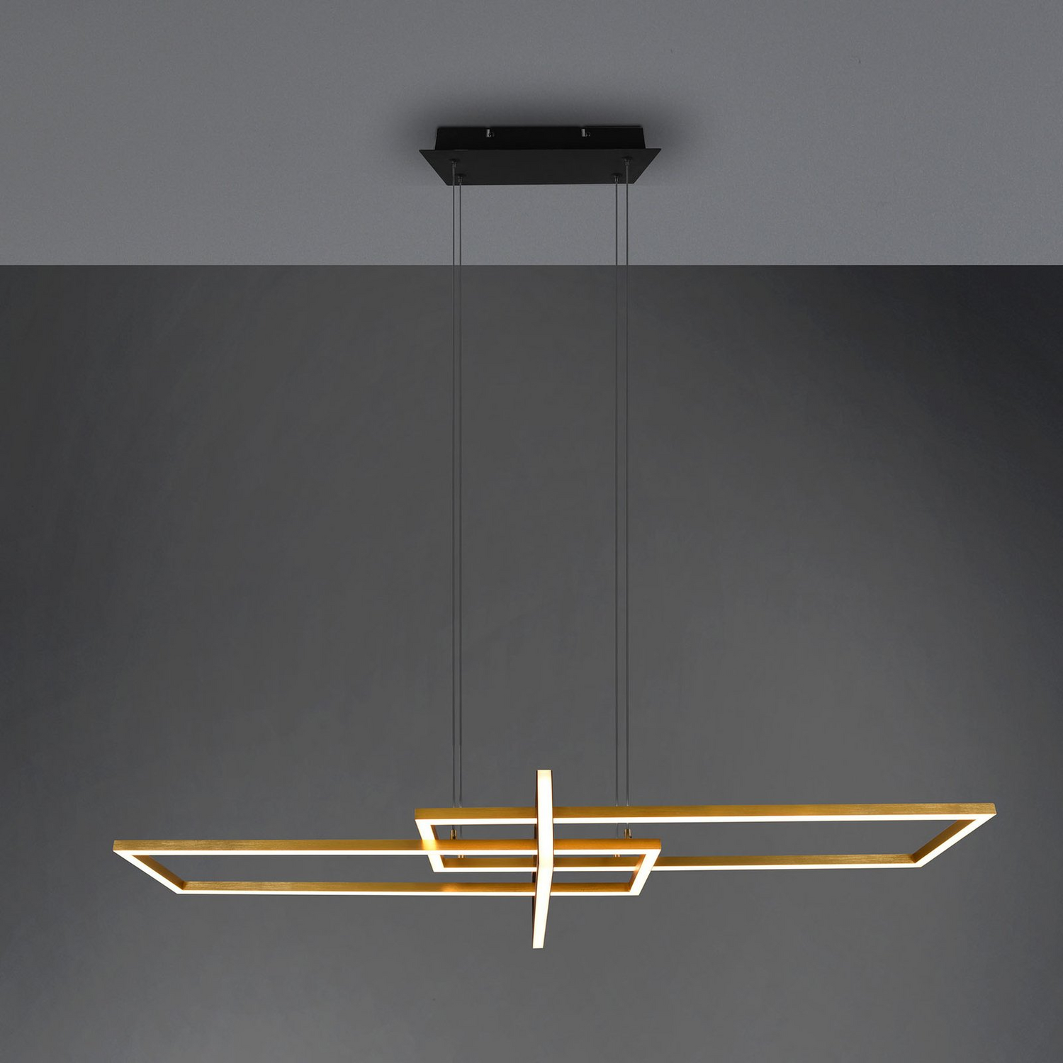 B-Ware Hängeleuchte Pendelleuchte Trio Lighting Led Messing Matt Metall Salinas 110 Cm