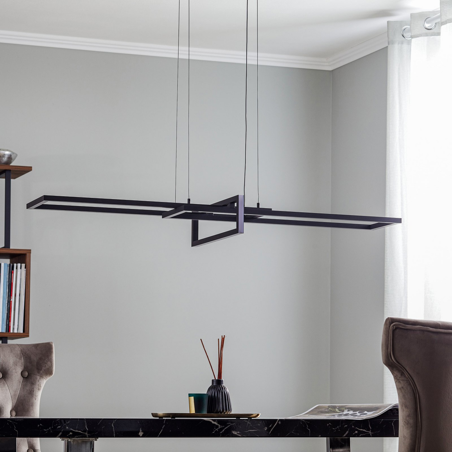 B-Ware Hängeleuchte Pendelleuchte Trio Lighting Led Salinas Schwarz Matt Warmweiß