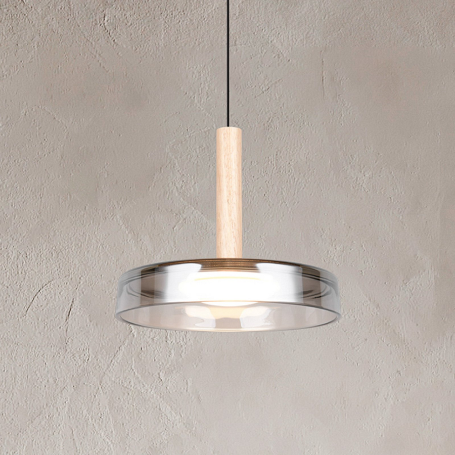 Trio Lighting Led Hängeleuchte Celeste Chrom Holz ø 22 Cm Glas Dimmbar Lampe B-Ware - 4017807616880