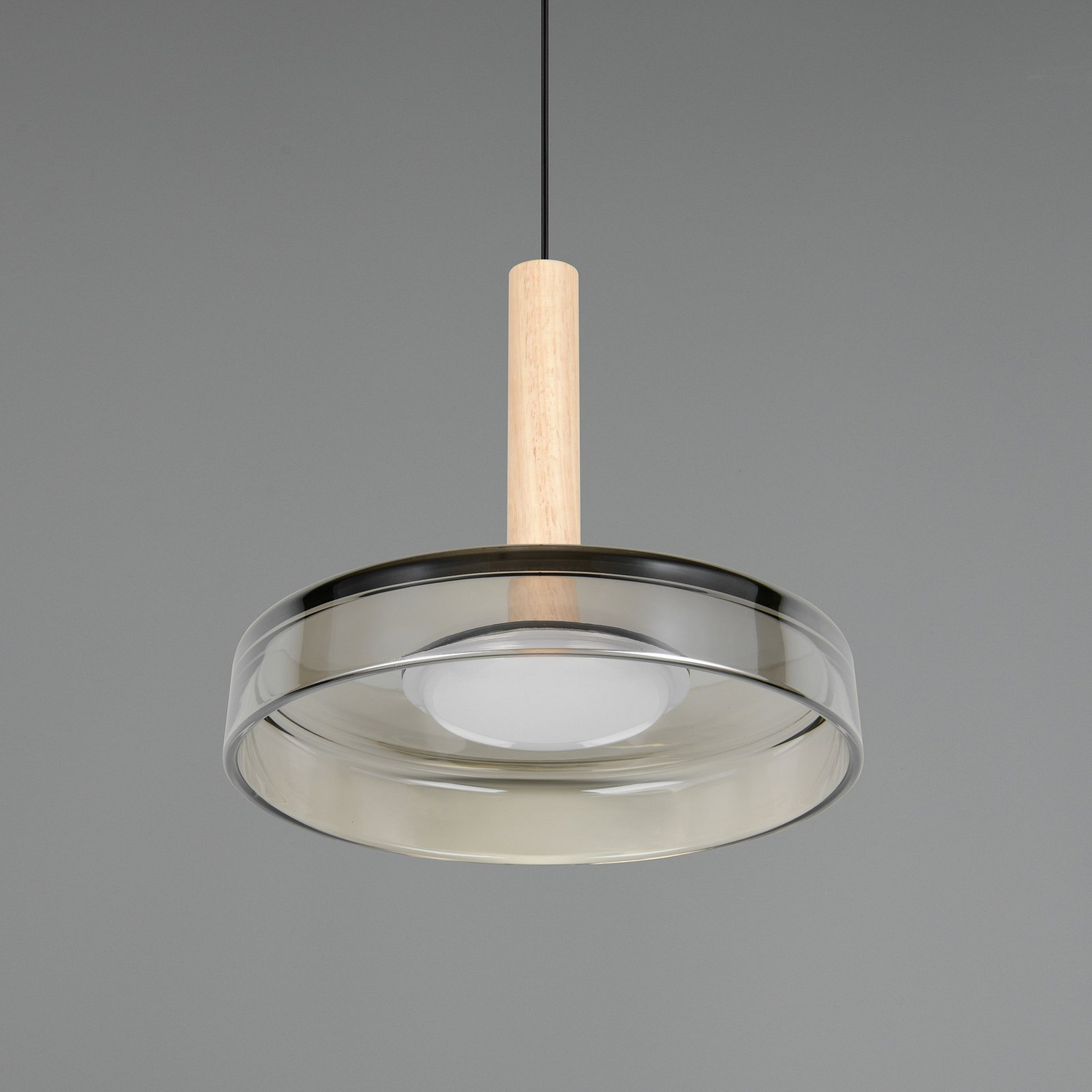 Trio Lighting Led Hängeleuchte Celeste Chrom Holz ø 22 Cm Glas Dimmbar Lampe B-Ware - 4017807616880
