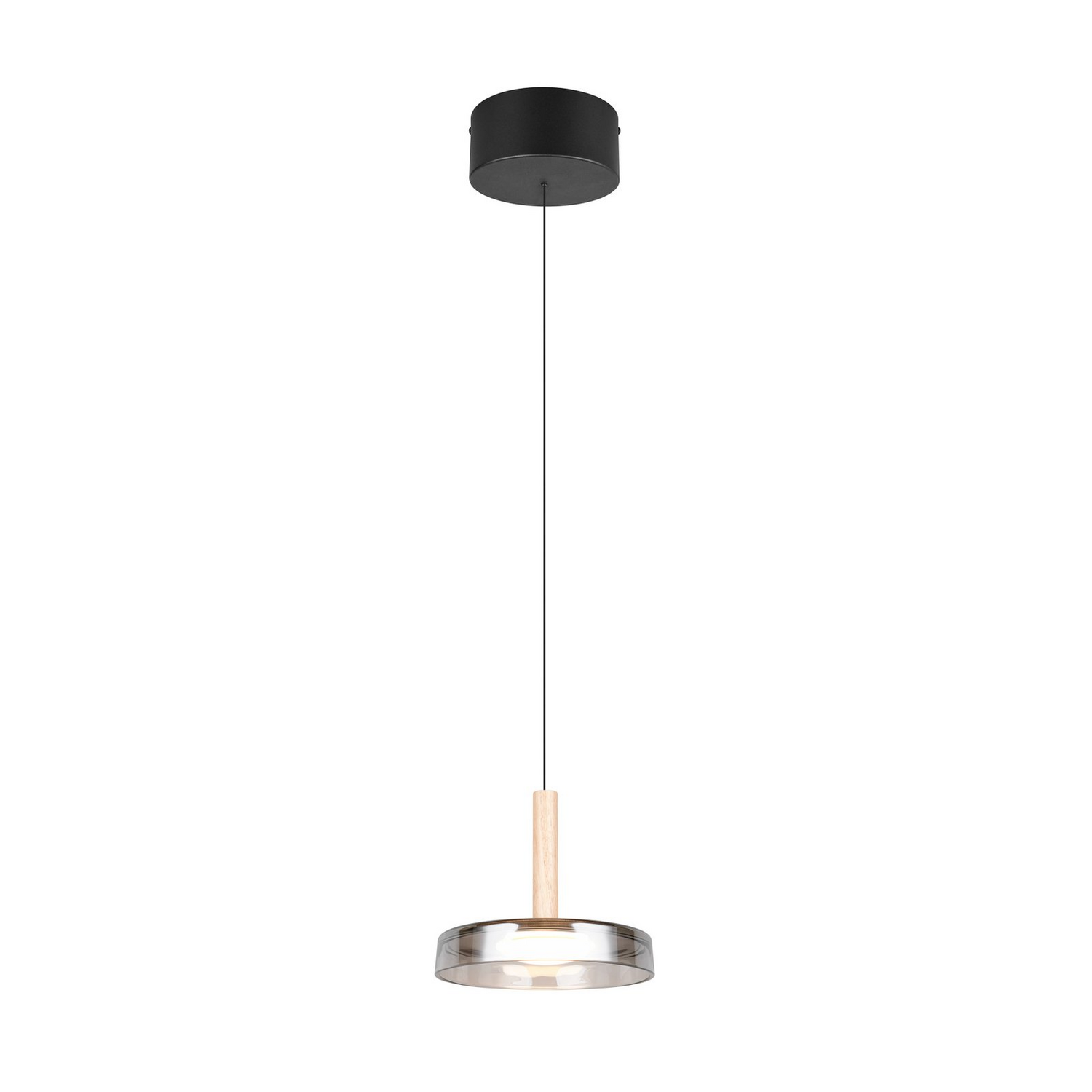 Trio Lighting Led Hängeleuchte Celeste Chrom Holz ø 22 Cm Glas Dimmbar Lampe B-Ware - 4017807616880