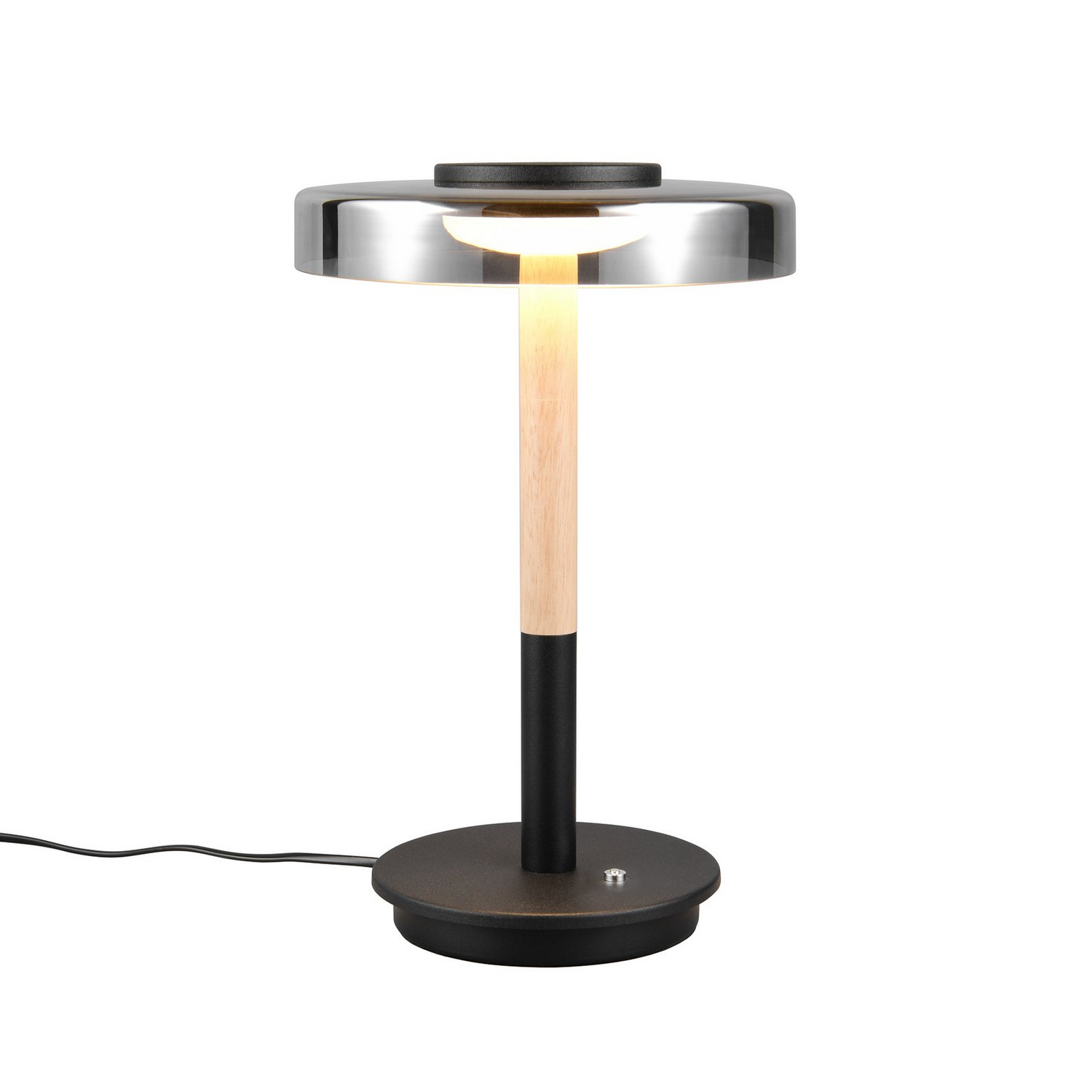 B-Ware Trio Lighting Tischlampe Schreibtischleuchte Led Celeste Glas Holz Chrom Touchdi
