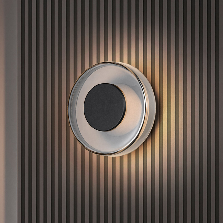 Trio Lighting Led Wandleuchte Wandlampe Celeste Schwarz Chrom Glas Dimmbar 22 Cm B-Ware - 4017807616866