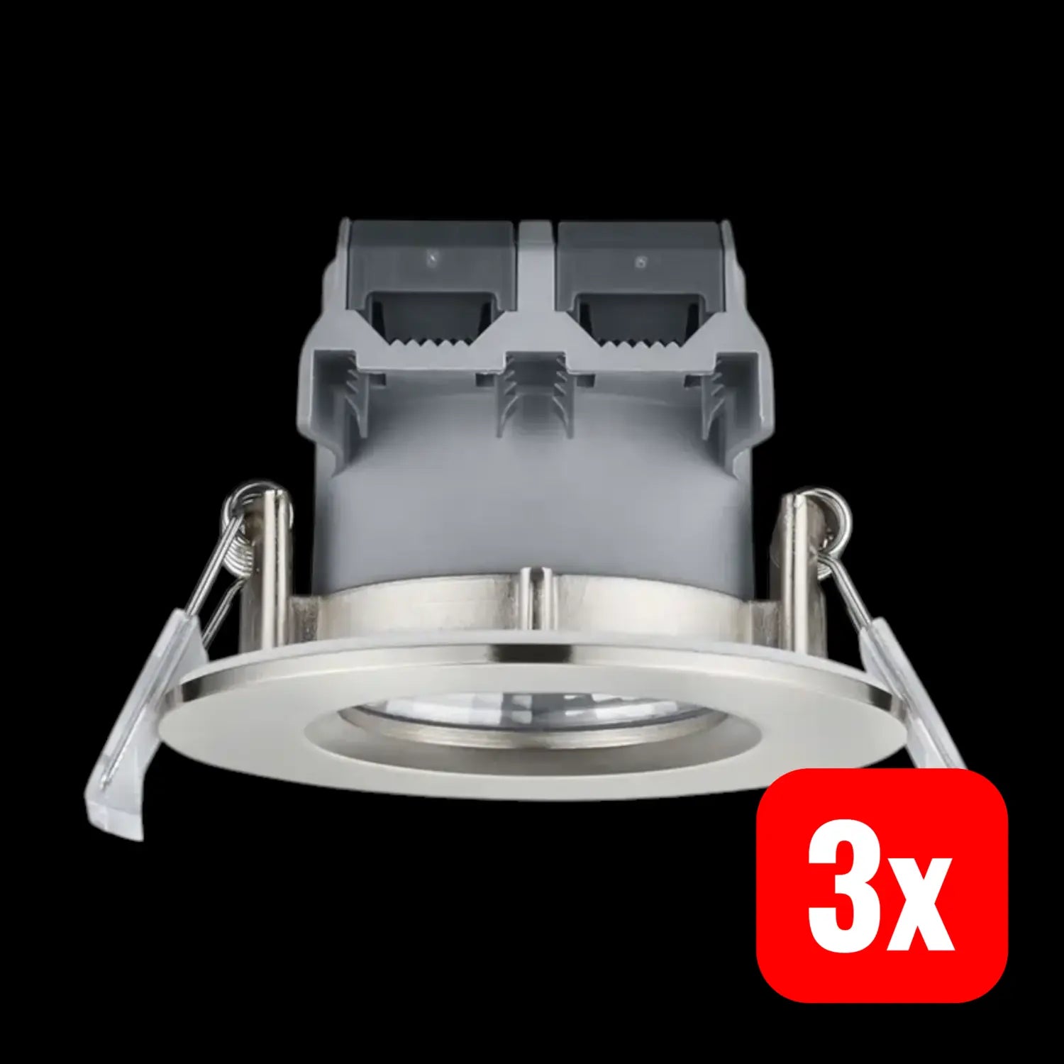 B-Ware Trio Lighting Einbaustrahler Deckenspot Led Nickel Ip65 Zagros Warmweiß 3 Stück - 4017807376944