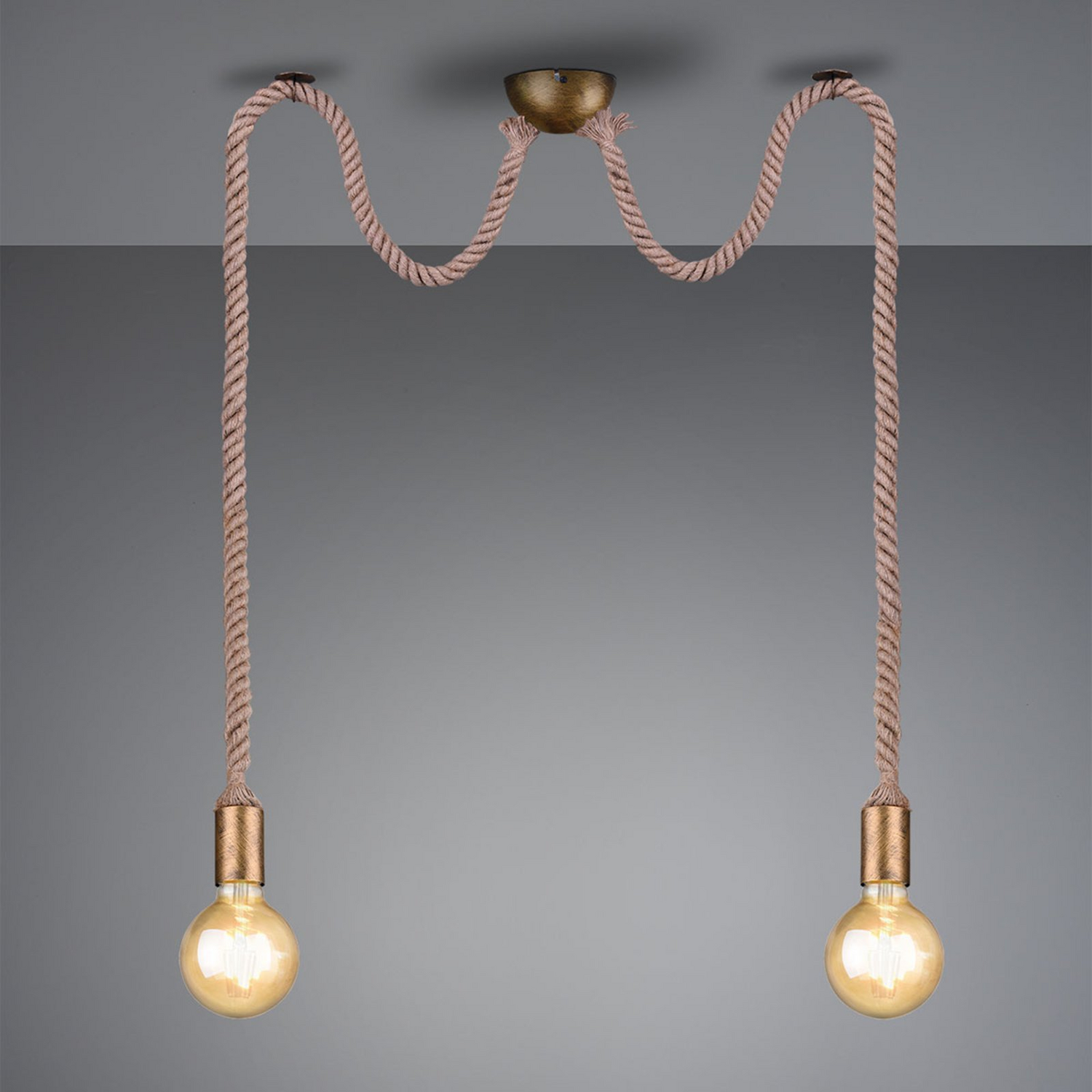 Trio Lighting Pendellampe Rope Leuchte Hängeleuchte Dekorativem Seil 2 Flammig B-Ware - 4017807408591