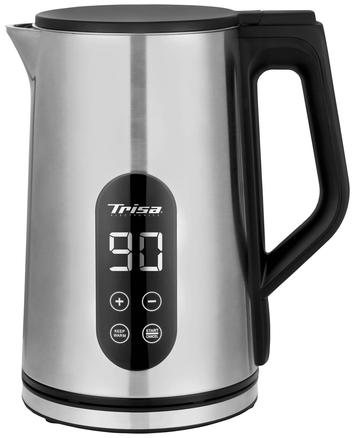Bouilloire numérique Trisa, en acier inoxydable, capacité 1,7 l (produit d'occasion).