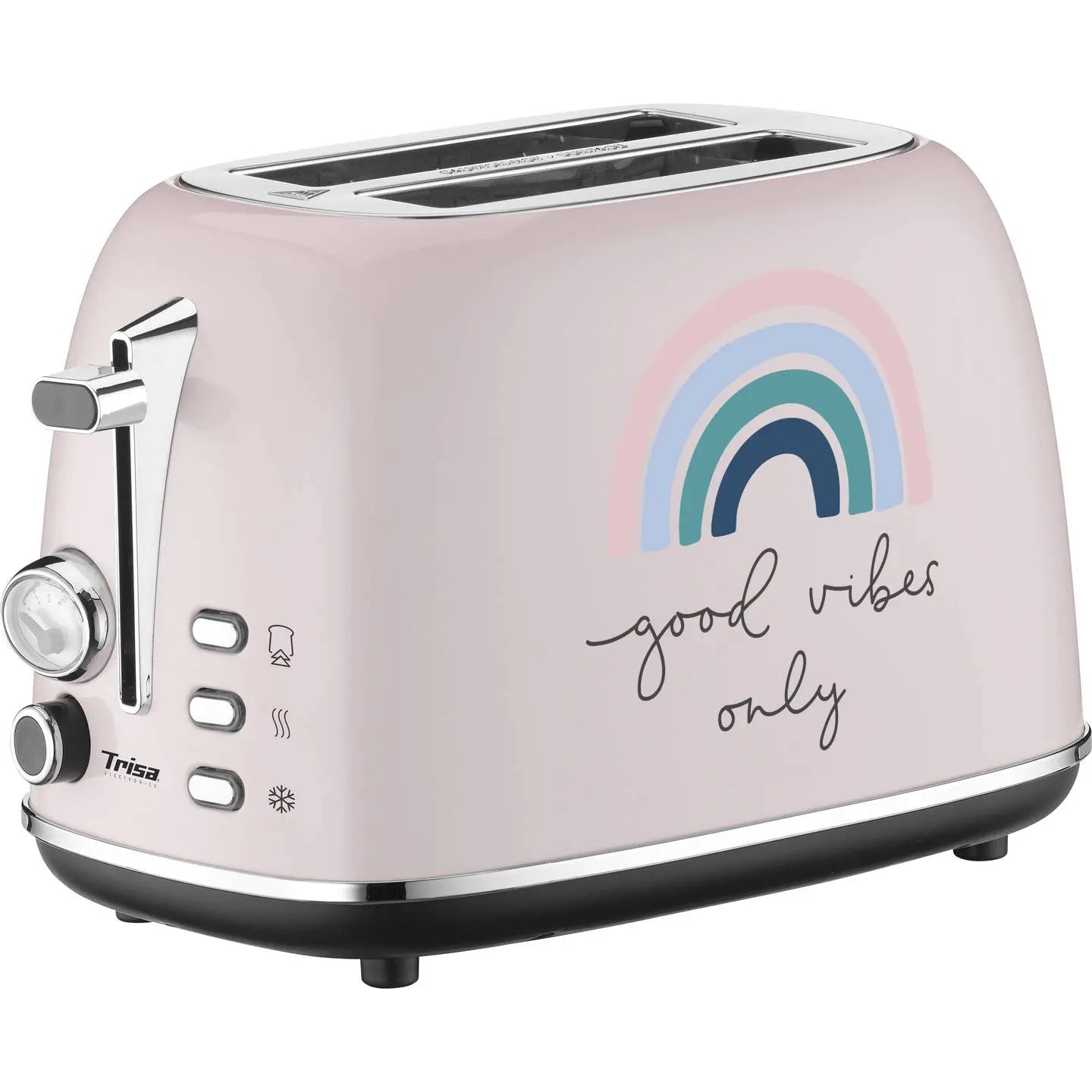 B-Ware Trisa Good Vibes Toaster Brotröster Toaster Print Zwei Scheiben Toaster Schwarz - 7640306325631