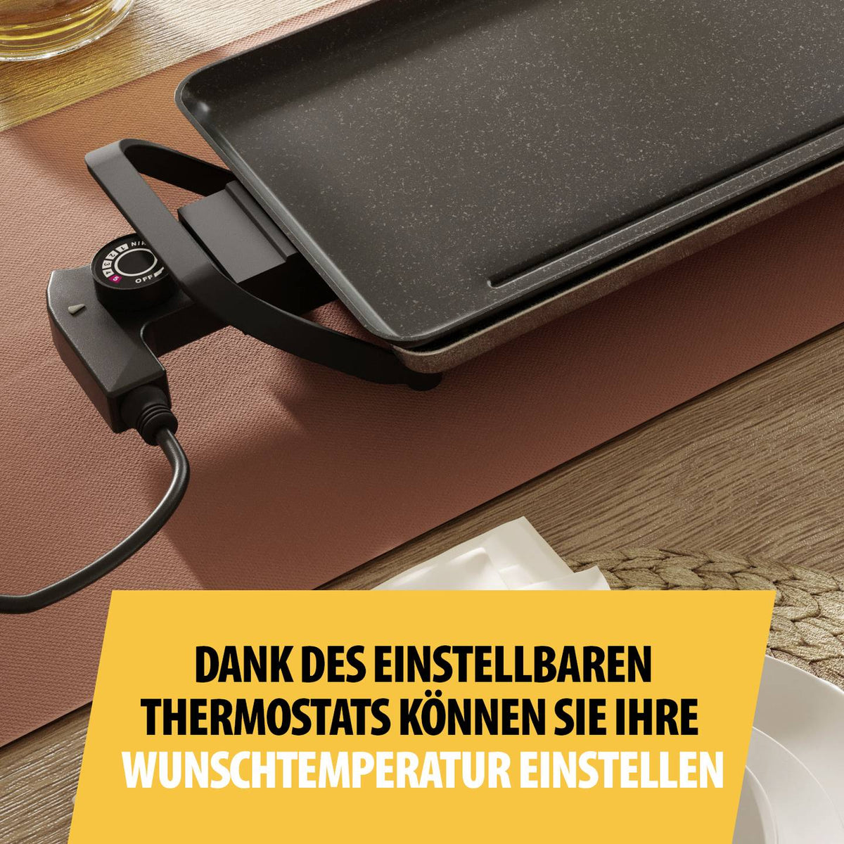 Tristar Grillplatte Elektro Grill Grillplatte Schwarz Slim XL BP2669 - 8712836987920