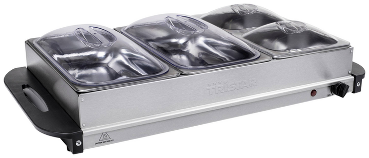 Tristar Buffet Servierer Heizplatte Edelstahl 300 W Buffetwärmer Warmhalteschale B-Ware - 8713016085979
