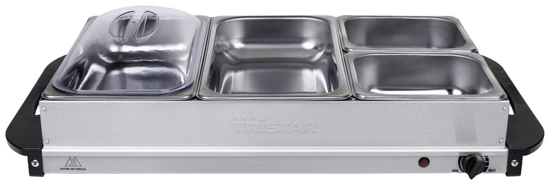 B-Ware Tristar Buffet Servierer Heizplatte Edelstahl 300 W Buffetwärmer Warmhaltesch15