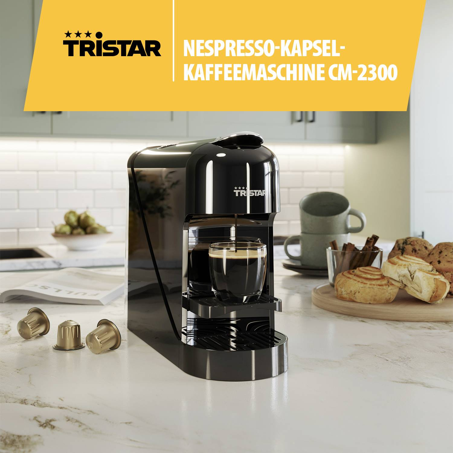 D-Ware Tristar Cm 2300 Kapselmaschine Schwarz Nespresso Kapselmaschinen Defektware - 8712836988644