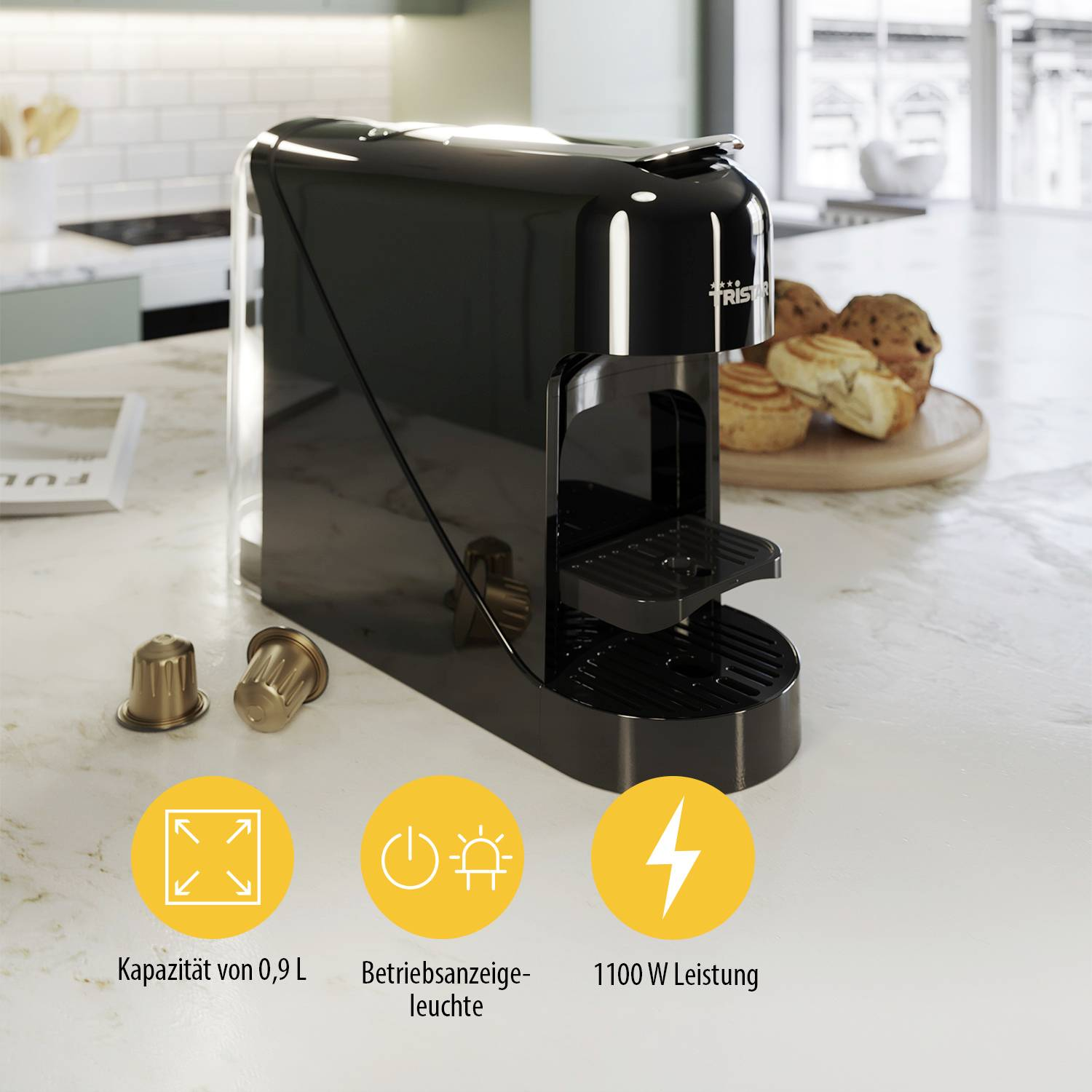 D-Ware Tristar Cm 2300 Kapselmaschine Schwarz Nespresso Kapselmaschinen Defektware