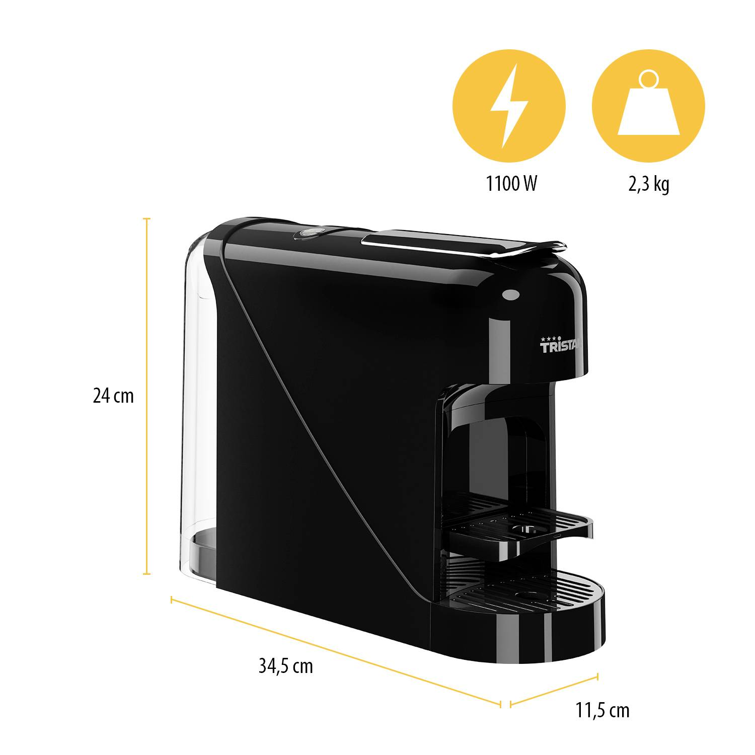 D-Ware Tristar Cm 2300 Kapselmaschine Schwarz Nespresso Kapselmaschinen Defektware - 8712836988644