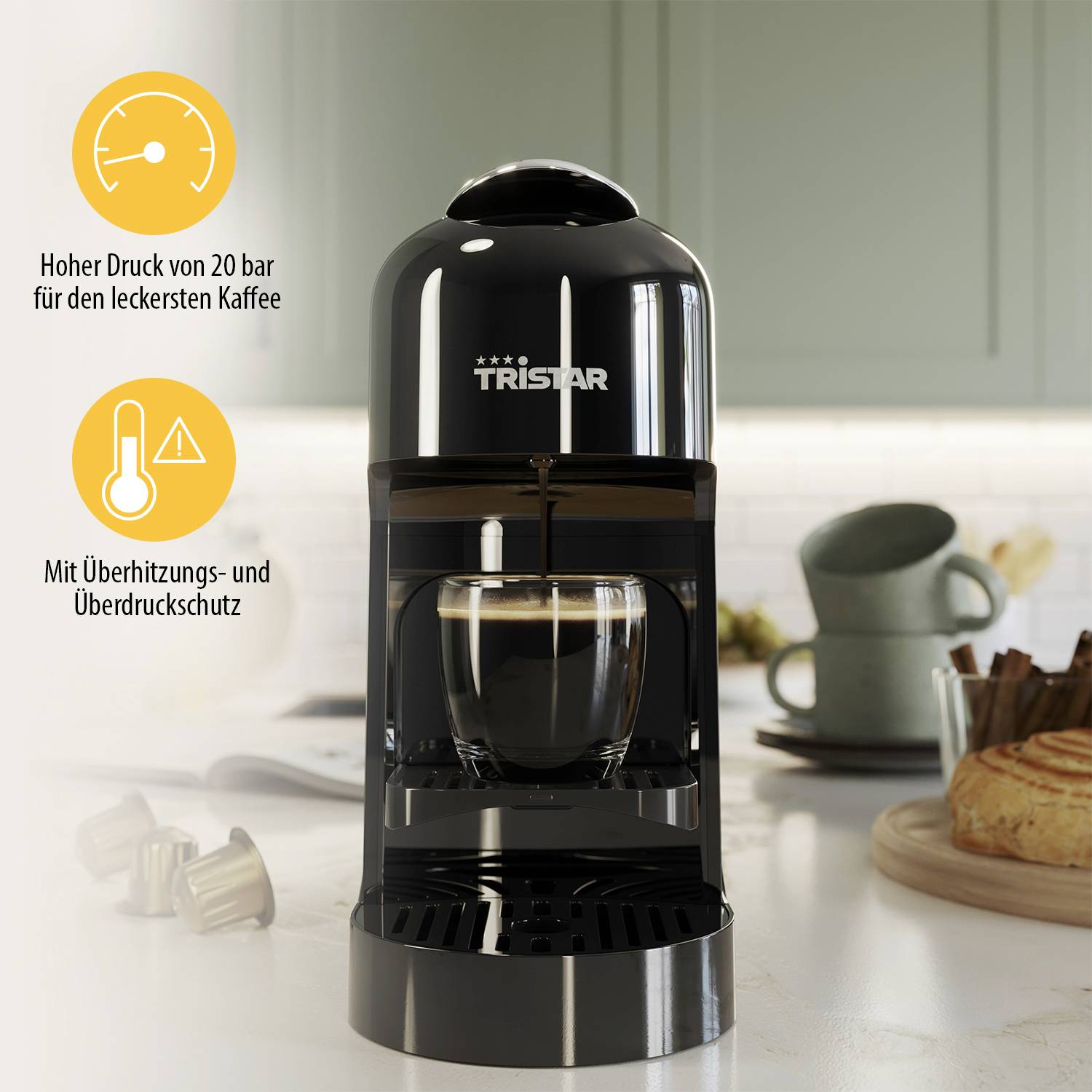 D-Ware Tristar Cm 2300 Kapselmaschine Schwarz Nespresso Kapselmaschinen Defektware - 8712836988644