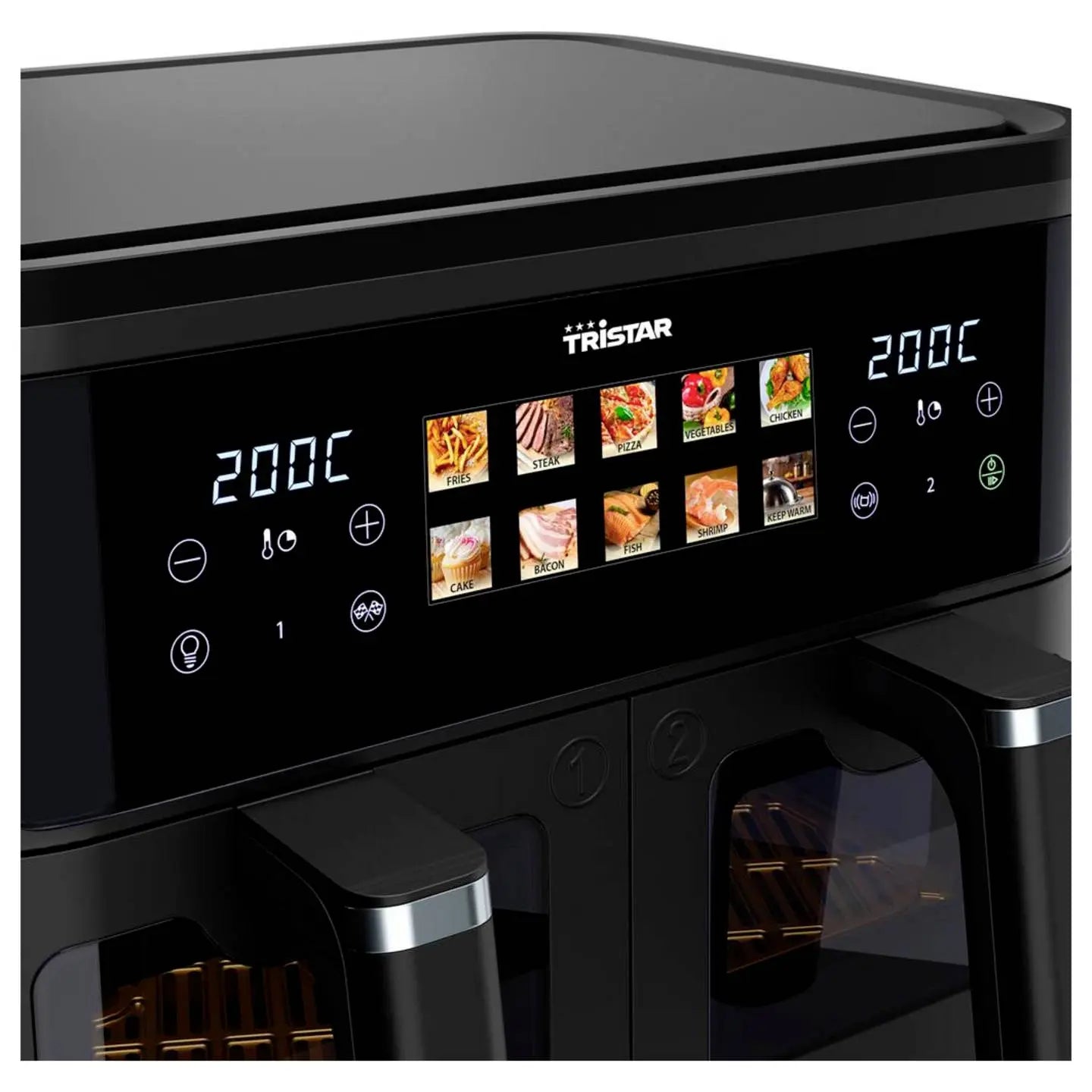 B-Ware Tristar Heißluftfritteuse Fritteuse Doppelkorb Airfryer Schwarz Grillrost 9 L - 8711387998423
