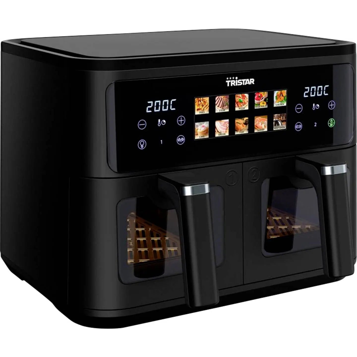 B-Ware Tristar Heißluftfritteuse Fritteuse Doppelkorb Airfryer Schwarz Grillrost 9 L - 8711387998423