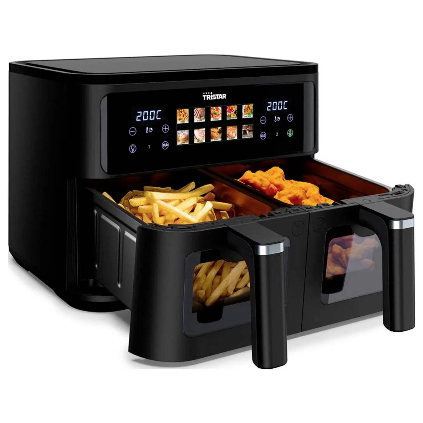 B-Ware Tristar Heißluftfritteuse Fritteuse Doppelkorb Airfryer Schwarz Grillrost 9 L - 8711387998423