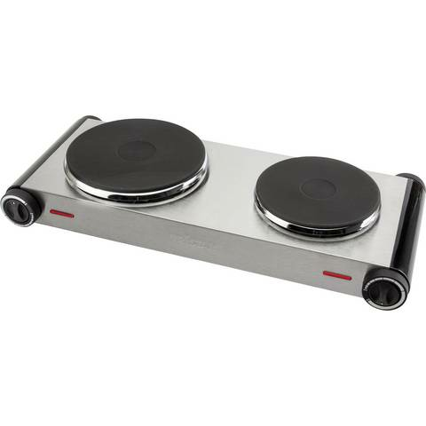 B-Ware Tristar Kp 6248 Doppel Kochplatte Kochfeld Herdplatte Edelstahl 2 Regler 2500 W