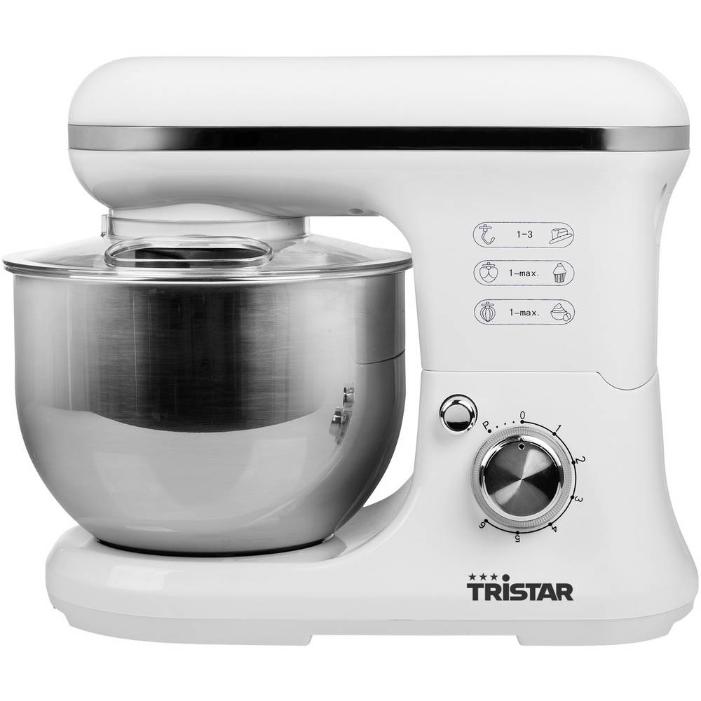 Tristar MX-4817 Küchenmaschine Knetmaschine Rührmaschine  1200W Weiß Silber - 8713016066473