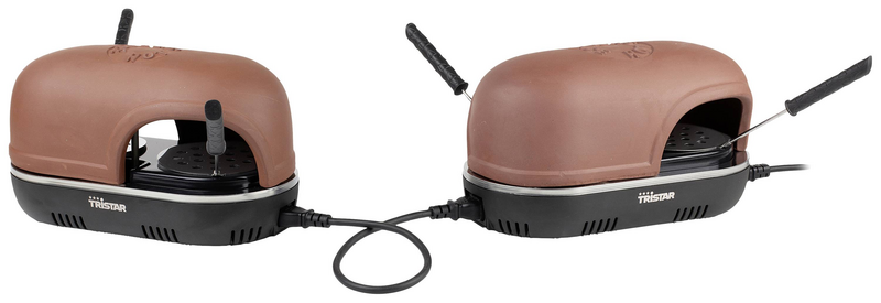 Tristar Pizza Festa Connec Terracotta Schwarz Raclette 4 Pfännchen B-Ware