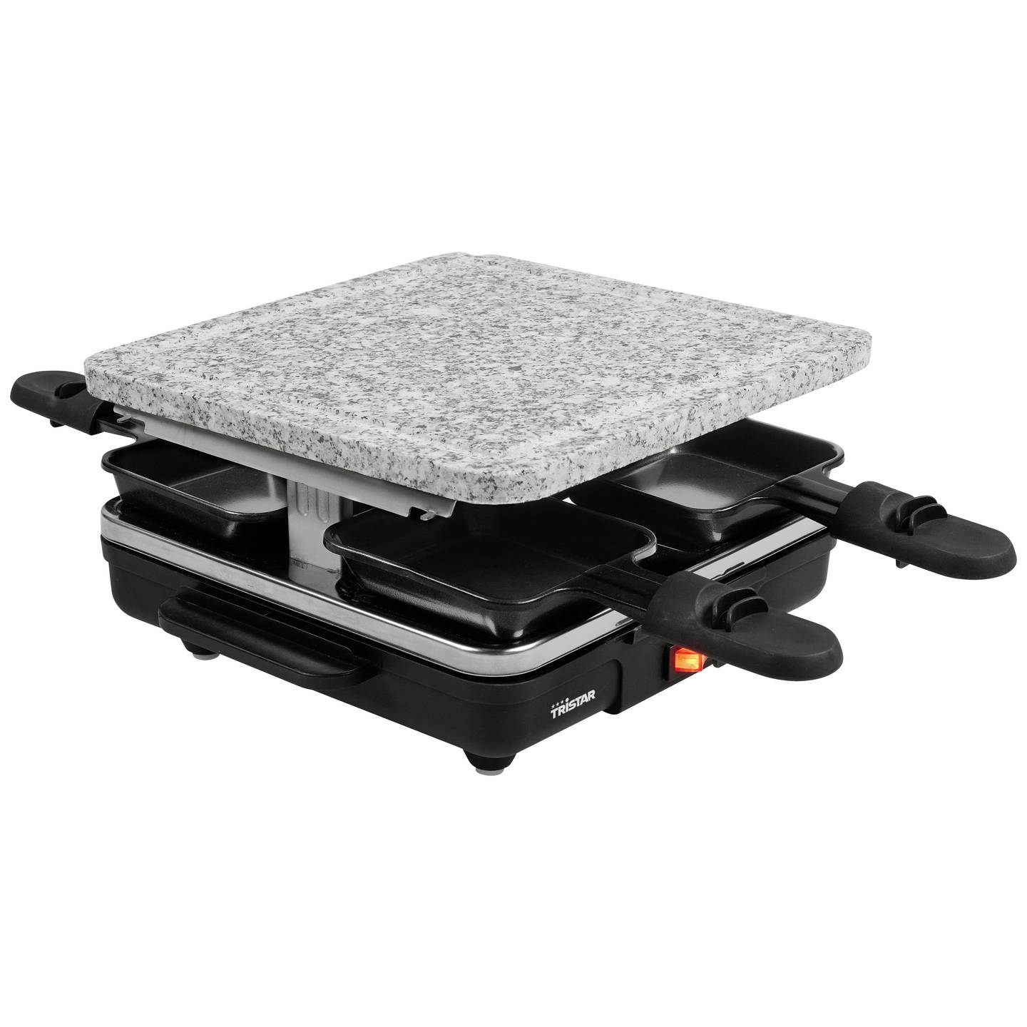 B-Ware Tristar Ra 2745 Raclette Tischgrill Antihaftbeschichtung 4 Pfännchen Schwarz Grau - 8712836968950