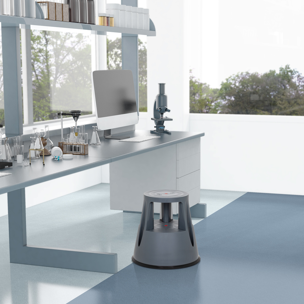 Hjh Office Tritthocker Rollhocker Rolltritt Kunststoff Dunkelgrau Tio M I 150kg B-Ware - 4251084677220