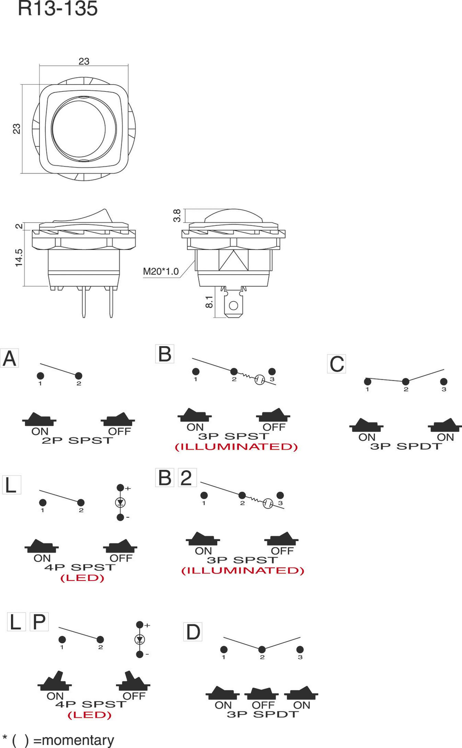 Tru Components 1587816 Tc R13 135 A 02 250 V/Ac 10 A 19 Stück B-Ware - 4064161299778
