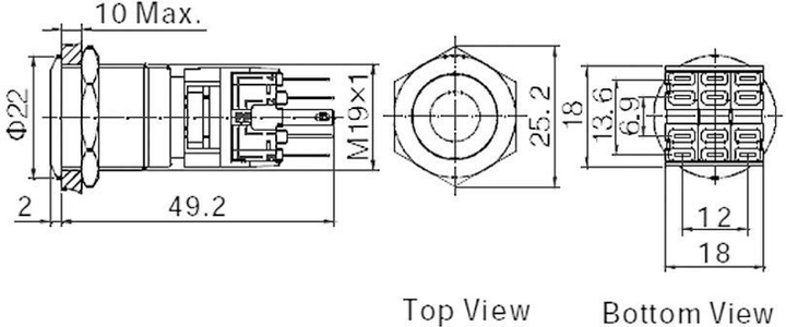 Tru Components 701918 Las1 Bgq 11 Ze/G/12 V Vandalismusgeschützter 10 Stück B-Ware