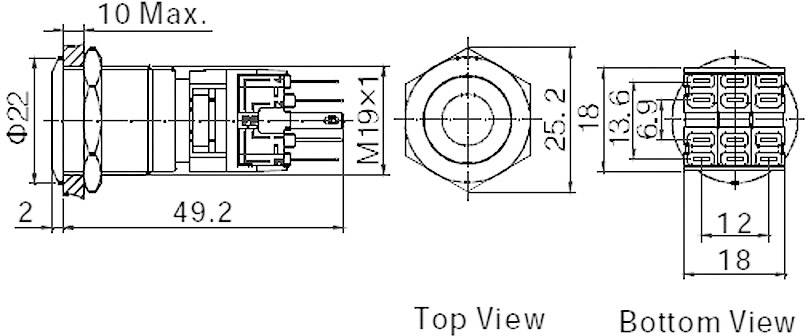 TRU COMPONENTS 701918 LAS1-BGQ-11ZE/G/12V Vandalismusgeschützter 10 STÜCK - 4064161296258