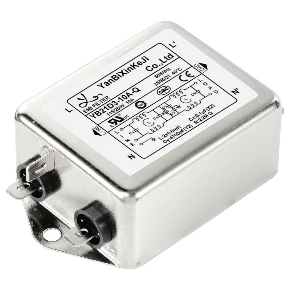 TRU COMPONENTS Entstörfilter Netzfilter Filter Stromfilter 250 V AC 10 A 6 STÜCK - 4064161228006