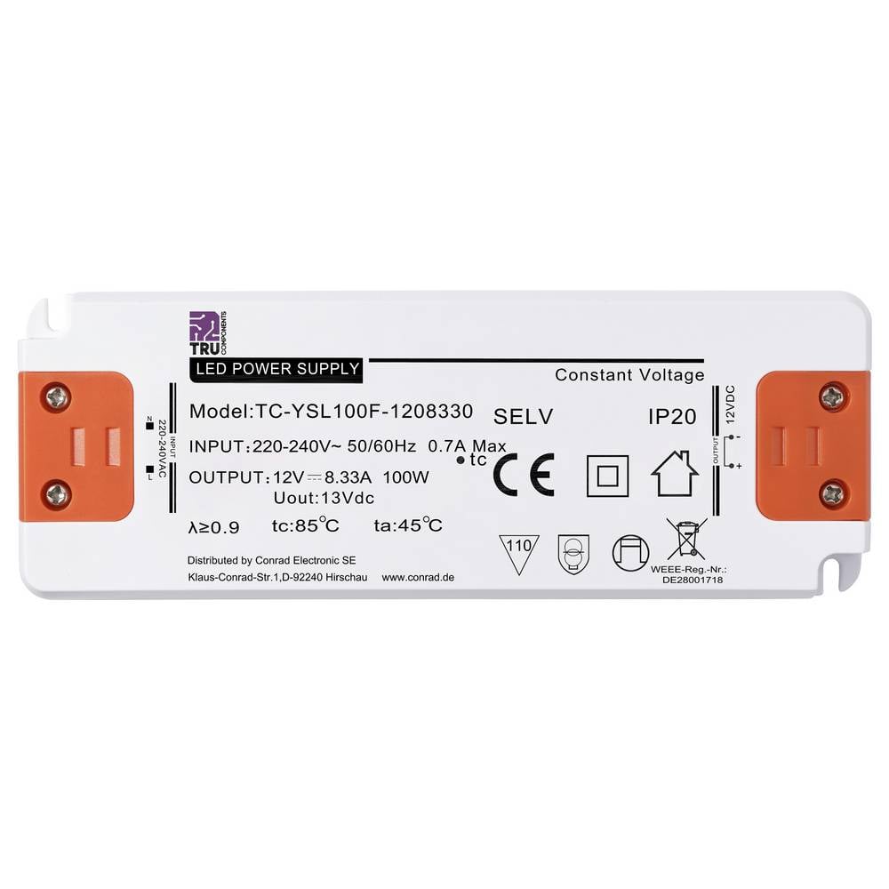 TRU COMPONENTS LED Trafo Netzteil Konstantspannung Überspannung Montage - 4064161408651