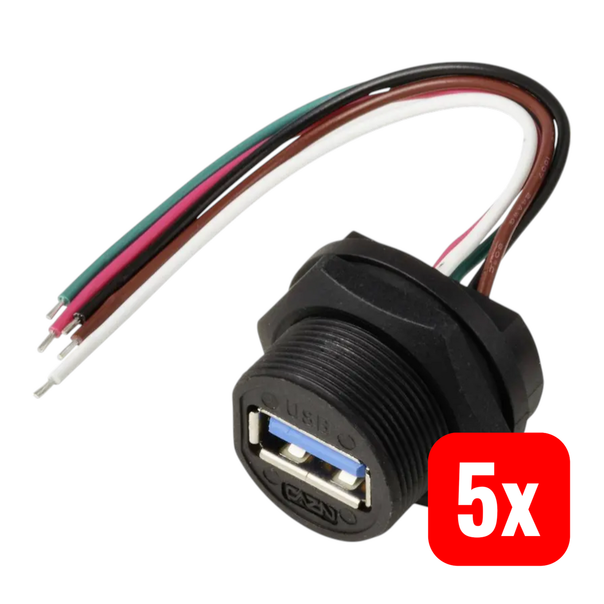 Tru Components USB Steckverbinder 2.0-Buchse Anschluss rückseitig 5 STÜCK - 4064161473482