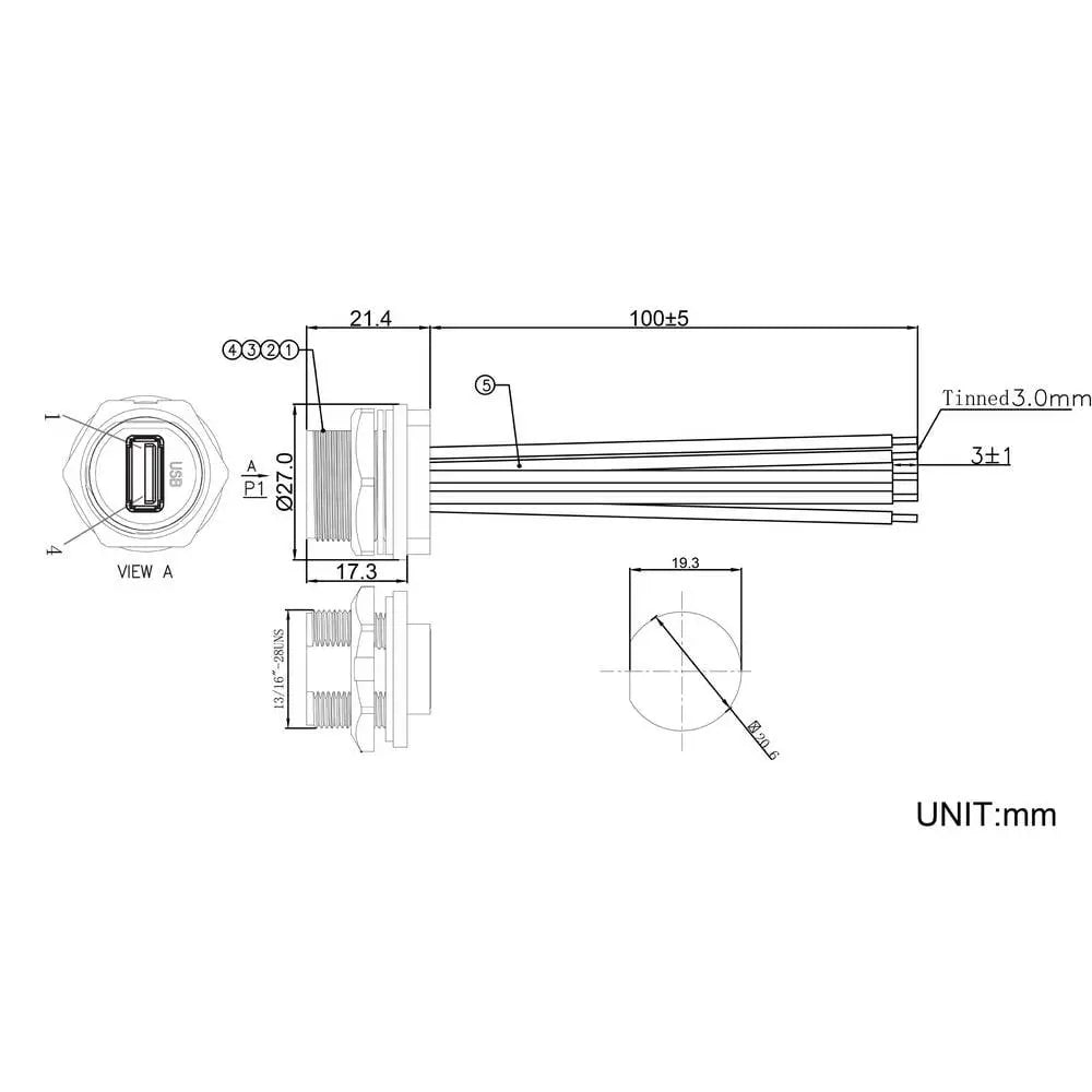 B-Ware Tru Components Usb Steckverbinder 2.0 Buchse Anschluss Rückseitig 5 Stück - 4064161473482