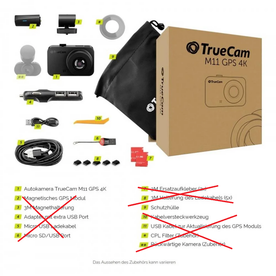 True Cam M11 Dashcam Kamera Gps Blickwinkel Horizontal 50 Grad Siehe Text/Foto B-Ware - 8594175356250