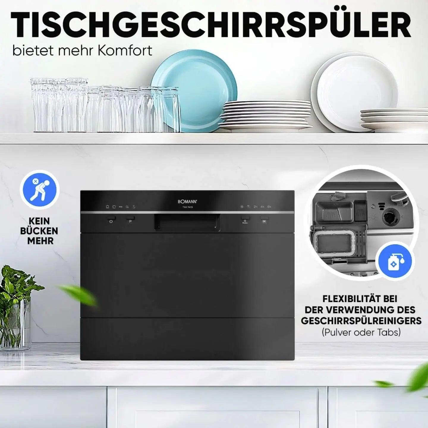 B-Ware Bomann Tsg 7405 Tischgeschirrspüler Kompaktgerät Geschirrspüler 550 Mm Eek D994 - 4004470740417