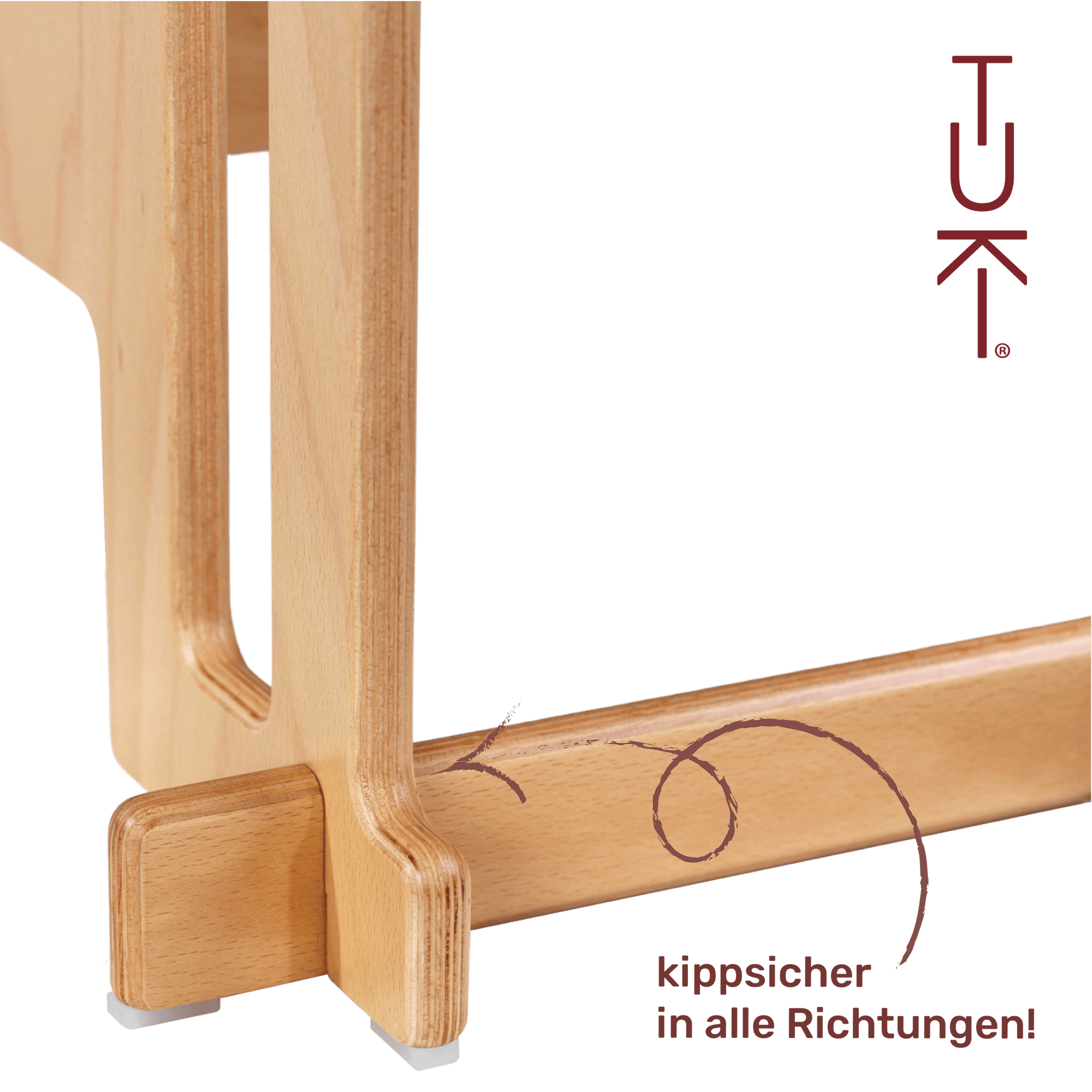 Tuki Lernturm Tritthocker Whitewash Kinderhocker Schweizer Design Birke 3 fach - 7649988743115