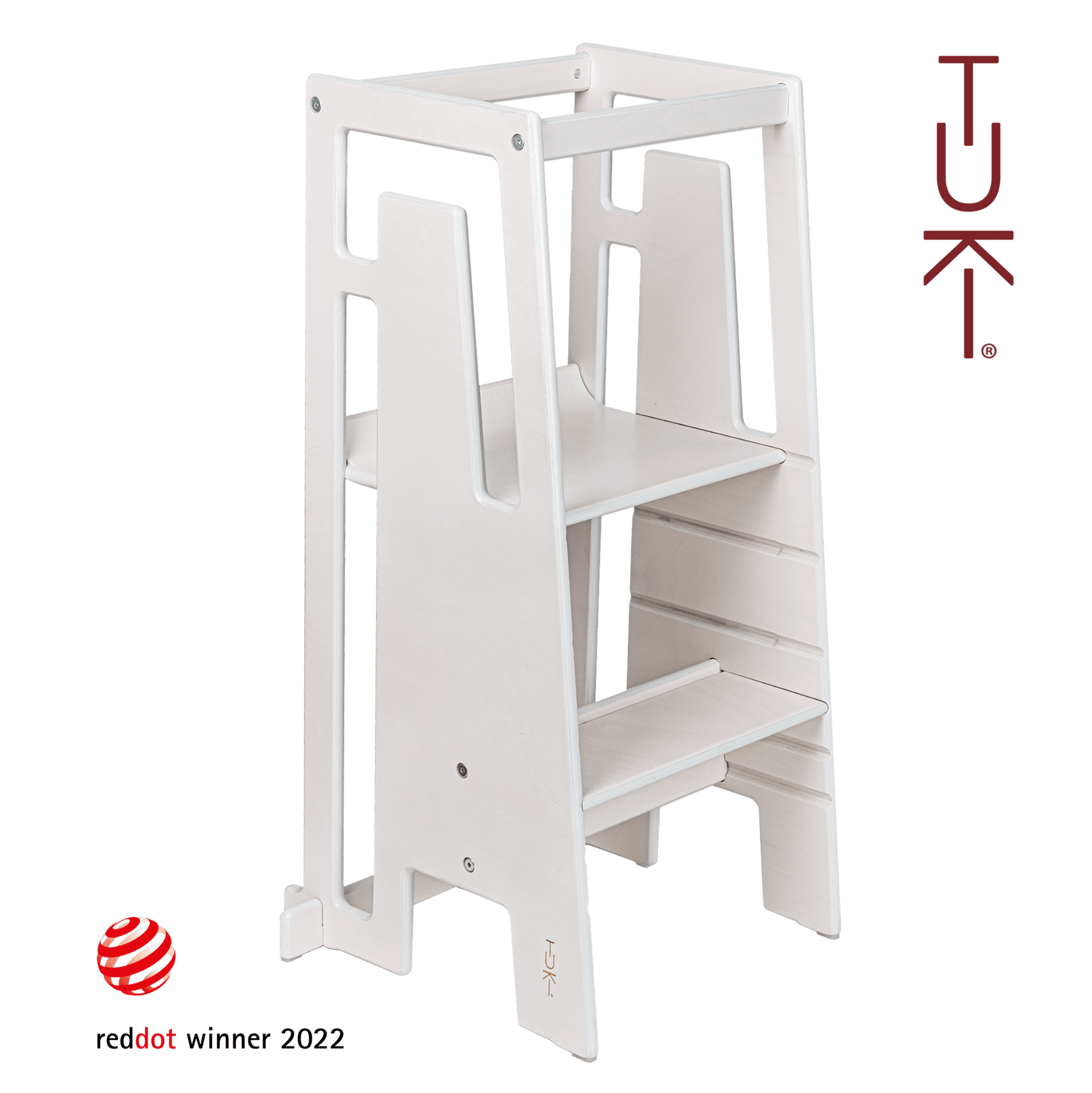 Tuki Lernturm Tritthocker Whitewash Kinderhocker Schweizer Design Birke 3 fach - 7649988743115