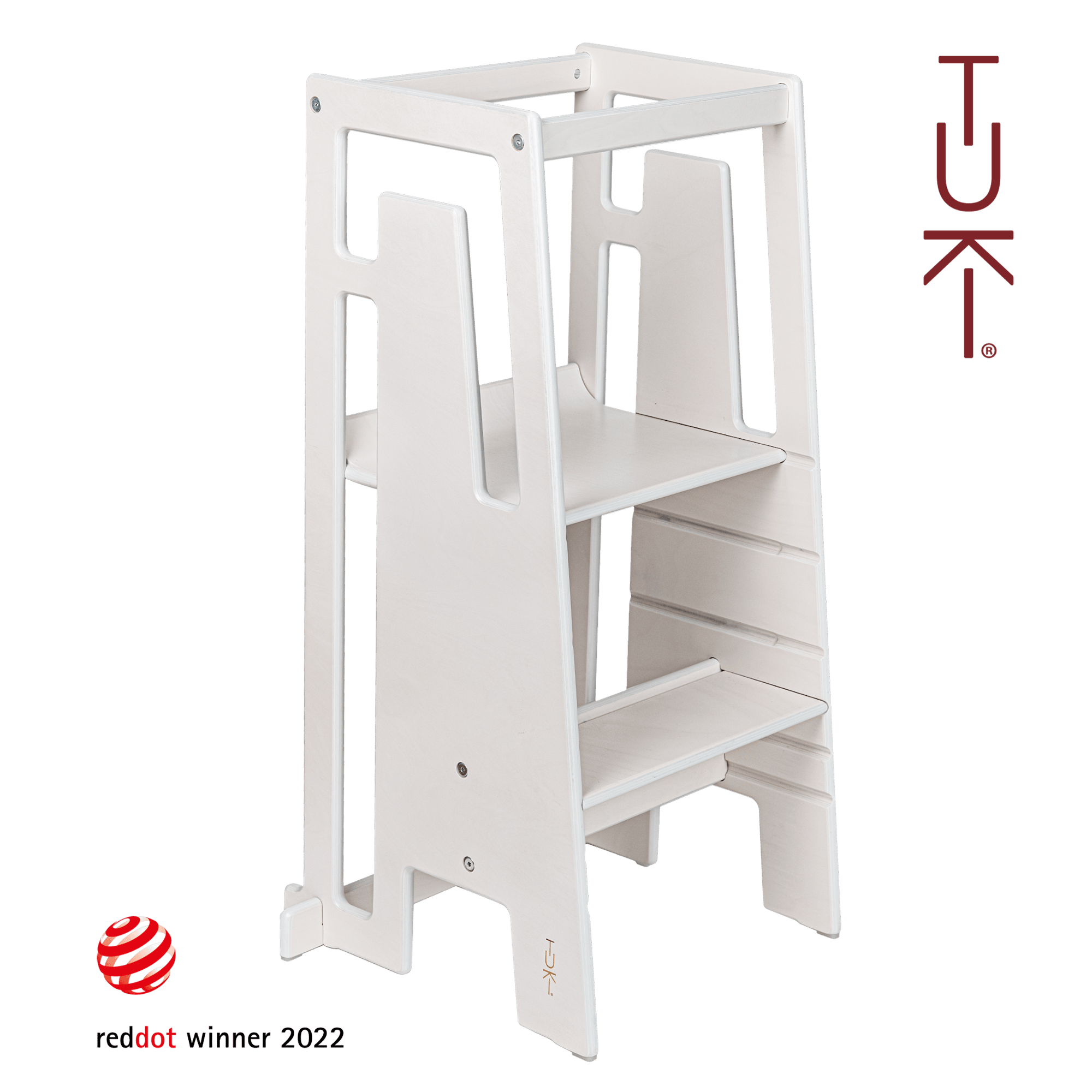 Tuki Lernturm Tritthocker Whitewash Kinderhocker Schweizer Design Birke 3 fach - 7649988743115