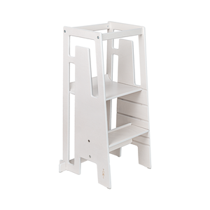 B-Ware Tuki Lernturm Tritthocker Whitewash Kinderhocker Schweizer Design Birke 3 fach