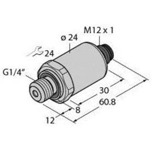 B-Ware Turck Drucktransmitter Drucksensor Pt40 R 2004 U1 H1144 Spannungsausgang M12x1
