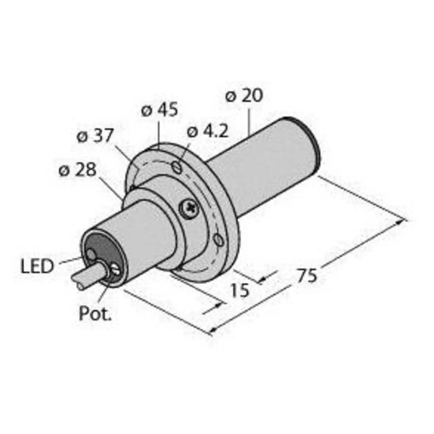 B-Ware Turck Strömungssensor Durchflussmesser Eintauchsensor Kunststoff Montageflansch - 4047101175066