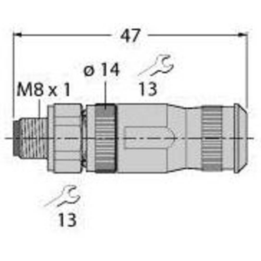 Turck Fw M8 St4 G Sb Me Sh 6.5 Sensorleitung Verbindungskabel Kabel Stecker B-Ware - 4047101379174