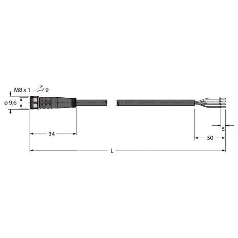 B-Ware Turck Sensorleitung Anschlusskabel Pkg4 M 5 Tel 4polig M8 Schwarz 5m Pvc 4 Stück - 4047101272734